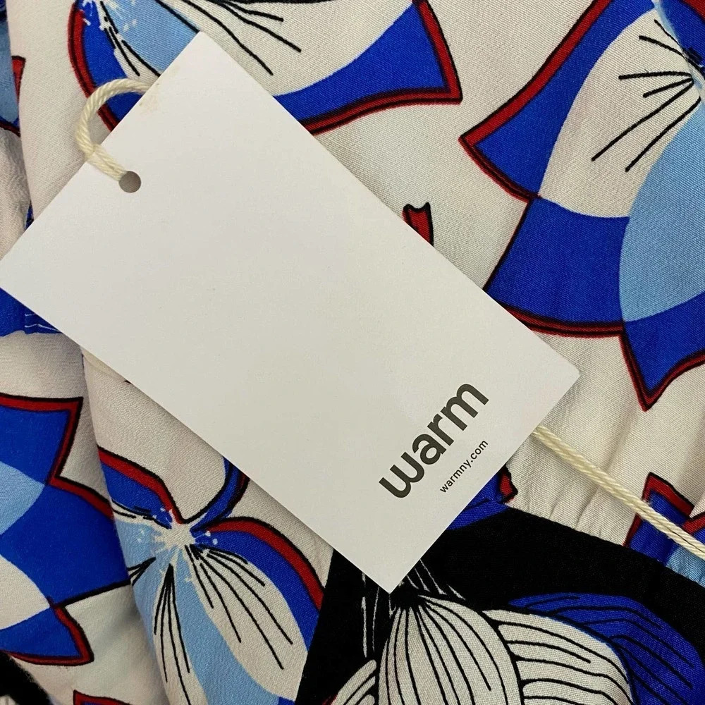 WARM Kimono Sleeve Dress Blue/White Floral‎ - Picture 10 of 12